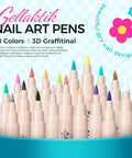 Dope 18 Color 3D Nail Art Pens Set With 0.7mm Tip in holder for DIY nail design dotting drawing and painting