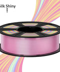 Silk PLA Filament 1.75mm spool in metallic white with glossy silk finish and high dimensional accuracy for 3D printing.