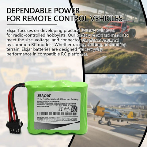 4 Pack 7.4V 1000mAh Li Ion RC Car Battery With SM 4P Plug For DE36W DE65 1 16 Scale Off Road Four Wheel Drive Beefy Power
