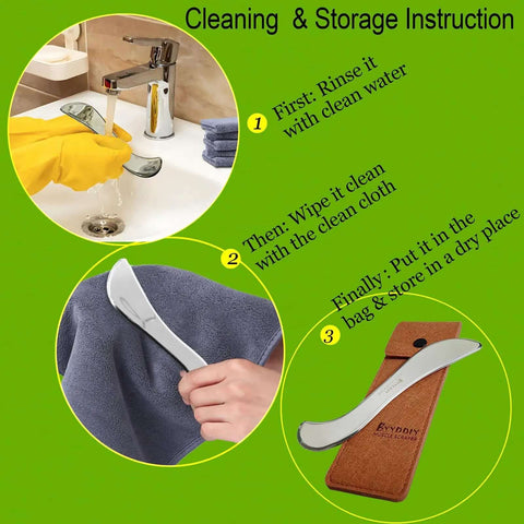Cleaning instructions for Stainless Steel Gua Sha Muscle Scraper Tool For Deep Tissue Release And Fascia Work Scar Tissue Breaker