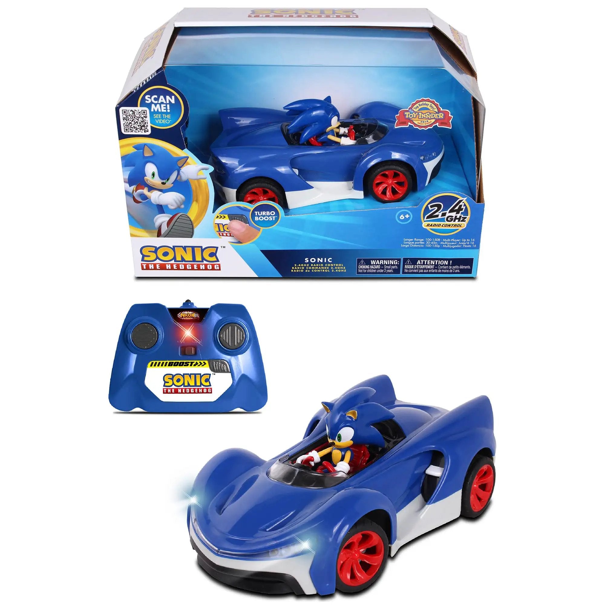 ホビーラジコン JR beat Sonic Sonic The Hedgehog RC Car With Turbo Boost, 2.4GHz