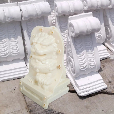 Dope Pair Chinese Lion Statue Molds for Cement or Plastic Casting Reusable Garden Guardian Lion Mold Easy to Use DIY Casting Kit
