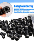 20 Pack 1 Quarter Inch Pneumatic Push To Connect Tee Fittings Plastic 3 Way Air Line Adapter Quick Connect Tube Connectors