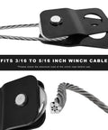 Beefy 8000 Lbs Capacity Winch Snatch Block For Offroad Recovery, Universal Tackle Pulley For Synthetic Rope Or Steel Cable, Built From Premium 1045 Carbon Steel For Trucks ATVs UTVs, fits 3/16 to 5/16 inch cable
