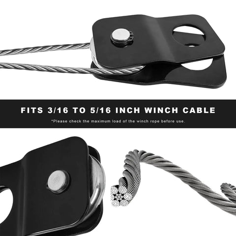 Beefy 8000 Lbs Capacity Winch Snatch Block For Offroad Recovery, Universal Tackle Pulley For Synthetic Rope Or Steel Cable, Built From Premium 1045 Carbon Steel For Trucks ATVs UTVs, fits 3/16 to 5/16 inch cable