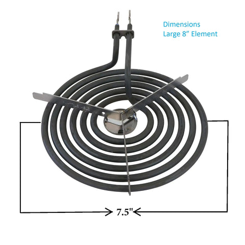 Replacement Range Top Surface Burner Kit For GE And Hotpoint, 4 Pack Including Two 6 Inch WB30M1 And Two 8 Inch WB30M2, 8-inch element