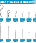 Heavy Duty Pin And Fastener Kit With 383 Pieces For Tractors Trailers Trucks And Mowers Including R Clip Pins Hairpin Cotter Pins