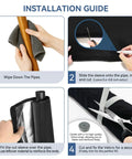 Installation guide showing steps to fit Five Layer HVAC Pipe Insulation Foam Tube Cut To Fit 59 Inch By 10.6 Inch Black