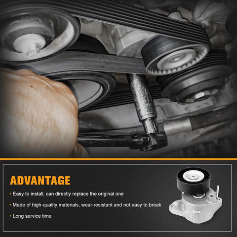 Engine Drive Belt Tensioner Idler Pulley Kit For Mercedes-Benz V-Ribbed Serpentine Belt Replacement 2722021419 installation view