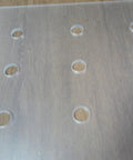 Heavy Duty Acrylic Router Template For Dog Hole Spacing 3/4 Inch Straight Shot Woodworking Guide with 9 circular cutouts