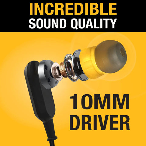 Heavy Duty Neckband Bluetooth Earbuds With Microphone, 10mm driver detail, IP56 Waterproof, deep bass sound quality