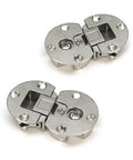 Two Piece 90 Degree Adjustable Concealed Cabinet Door Hinge Set For Table Drop Down And Flush Mount Zinc Alloy Construction Durable Kitchen Or Furniture Hardware With Easy Install And Smooth Open Close Action