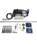 HQHAOTWU portable line boring machine with 1600mm bore bar and 110V servo motor; on-site kit with mounting plates.