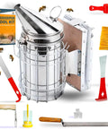 Beekeeping Starter Kit With Smoke Tool And Full Hive Essentials, includes bee smoker, hive tools, and brushes for beginner beekeepers