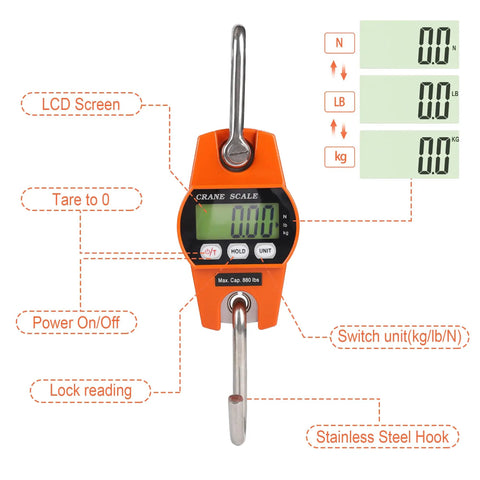 Heavy Duty 660Lb Digital Crane Scale Rock Solid Handheld Hanging Weight Meter Slick Backlit Lcd Display Built Tough Compact Portable For Garage Farm Weekend Real Deal Gear