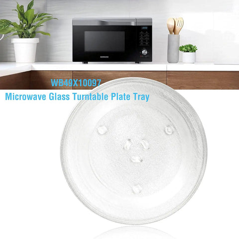 11.25 Inch Microwave Glass Turntable Plate Replacement For GE And Samsung Ovens, Glass Tray Replaces ME16K3000AS ME17R7021ES WB49X10097 WB39X0078 WB49X10034, No Fuss Install in kitchen setting