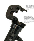Beast 32mm Manual Hydraulic Cutter jaw with flip top latch and guillotine style blade for ACSR copper aluminum wire up to 32mm