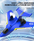Remote Control Airplane Toy With Lights For Water And Land Gravity Gliders RC Plane With removable battery in blue