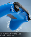 Officially Licensed Symmetric Wired Xbox Controller in Blue for Series X and S, Game Ready for Xbox and PC, showing impulse triggers