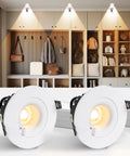 HITOO 3 Inch Motion Sensor Recessed Downlight Light 3000K, White, 2 Pack installed in a modern entryway.