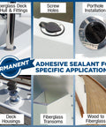 Marine Adhesive Sealant 5200 Fast Cure 10 Oz White Durable Watertight Bond Above And Below Waterline UV Resistant Marine Caulk display