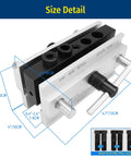 Self Centering Dowel Jig Kit With Six Drill Guide Bushings For Precise Straight Holes In Woodworking Projects size detail