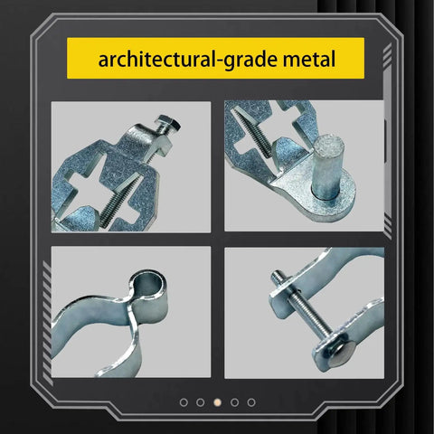 Heavy Duty T Post Gate Hinge Kit For 1-5/8 Inch Chain Link Fence Gate Posts Galvanized Steel components close-up