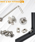 Ten Pack 2020 Series 2 Hole 90 Degree Inside Corner Bracket Kit For Aluminum Extrusion 6mm Slot Black L Corner Brackets With M5 Nuts And Screws Plus Wrench Included Heavy Duty Build For Industrial Frames
