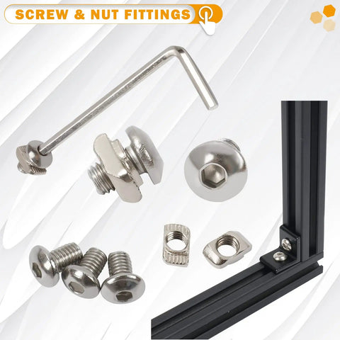 Ten Pack 2020 Series 2 Hole 90 Degree Inside Corner Bracket Kit For Aluminum Extrusion 6mm Slot Black L Corner Brackets With M5 Nuts And Screws Plus Wrench Included Heavy Duty Build For Industrial Frames