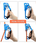 How to use the Right Hand Rope Ascender For 8 To 13mm Rope, Ultra Lightweight Aluminum Rope Clamp, Blue