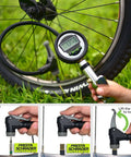 Digital Bicycle Tire Inflator Gauge With Auto Select Valve Head For Presta And Schrader Universal Bike And Car Air Compressor Tool Accurate 0 To 200 PSI Readout With Auto On Off No Adapter Needed used on bike tire