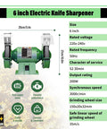 Kickass 6 Inch Bench Grinder Featuring Dual Aluminum Oxide Wheels For Hella Smooth Tool Sharpening And Polishing Includes Secure Eye Shields Compact Garage Workstation with dual grinding wheels.