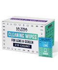 Ultra Clarity cleaning wipes for lenses and screens, 210-count box of pre-moistened nonabrasive sheets