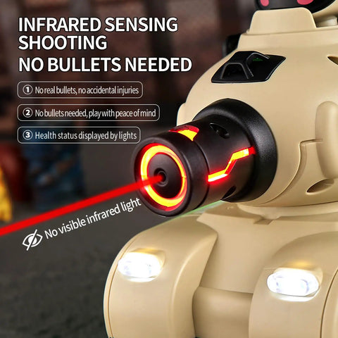 Close-up of infrared sensor on 2 Pack Infrared RC Battle Tanks With Realistic Sound Effects, Remote Control Tank Set For Kids Ages 6 To 12