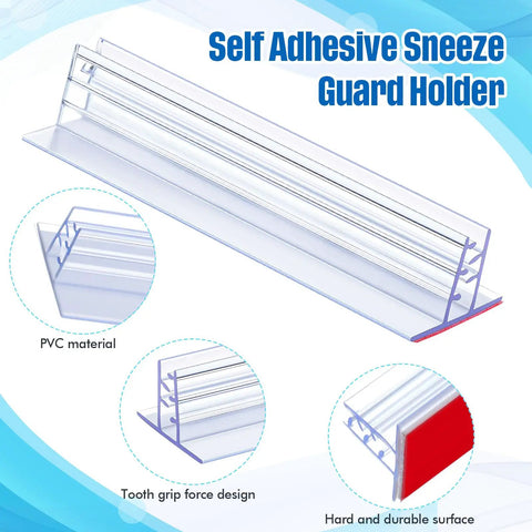 30 Pack 3x1 Inch Sneeze Guard Gripper Sign Holders With Adhesive For Desks, Shop Floor Displays, Wall Mounts, Store Vendor Events, Warehouse, Clear Great For Counters, Displays And Shelves On The Shop Floor PVC sign holder