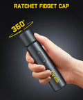 Hand holding Capsule Cordless Screwdriver All In One Kit With High Torque, Ultra Compact 150mm Design showcasing 360° ratchet cap.