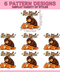 Cute Babys Monkey Punchs Team DTF Transfers For DIY T Shirts And Apparel Dope Heat Transfer Stickers 7x7 Inches