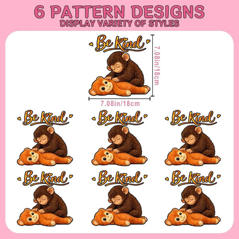 Cute Babys Monkey Punchs Team DTF Transfers For DIY T Shirts And Apparel Dope Heat Transfer Stickers 7x7 Inches