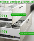 Heavy Duty Drawer Slides 14 Inch Full Extension Side Mount 100 Lb Per Pair Ball Bearing Steel Rails For Cabinets