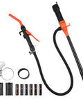 Battery Powered Fuel Transfer Pump 2.2 GPM Portable Gasoline Siphon Pump for Cars Boats with accessories and hoses.