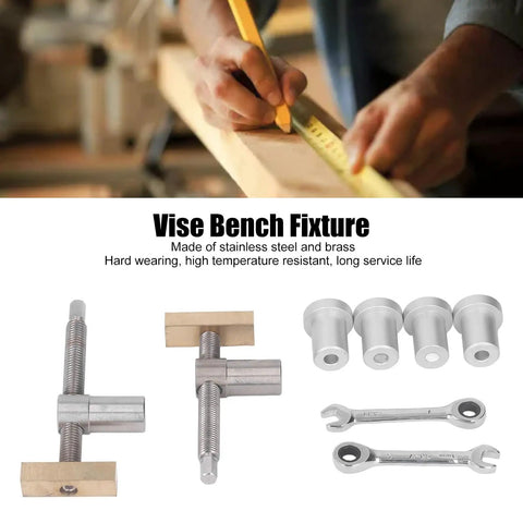 19mm Woodworking Desktop Clip Bench Dog Clamp Pro Grade Stainless Steel Brass Alloy with woodworker measuring