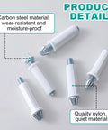 Four Pack Bi Fold Door Bottom Pivot Kit For Closet Sliding Doors, Heavy Duty White Pivots with carbon steel and nylon