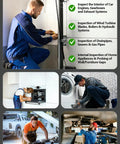 Technicians using Dope Dual Lens Endoscope With Light 1920P HD Borescope in automotive, plumbing, HVAC inspections