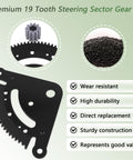 Image of 19 Tooth Steering Sector Gear And Pinion Repair Kit For John Deere tractors with gear and pinion details.