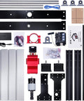 Twotrees TTC3018 Pro CNC router kit with all-metal frame, motors, controller, power supply, and hardware laid out.