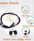 Washer Lid Lock Service Kit for Heavy Duty Front Load Washers Replacement Easy Install with parts and labels visible