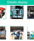 Details of Two Wheel Power Tiller Workhorse for Small Farms and Backyards, showing engine, gears, and handlebars of garden cultivator