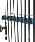 Vertical Wall Mounted Fishing Rod Holder Rack For Up To 9 Rods Or Combos Fits 0.12 To 0.75 Inch Diameters Garage Storage Gear Organizer