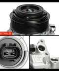 AC Compressor With Clutch Fits Lexus ES350 RX350 Toyota Avalon detailed view showing pulley and connector.