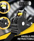 Heavy Duty 1 Inch By 10 Foot Retractable Ratchet Straps Set With Soft Loop Handles close-up showing smooth operation feature
